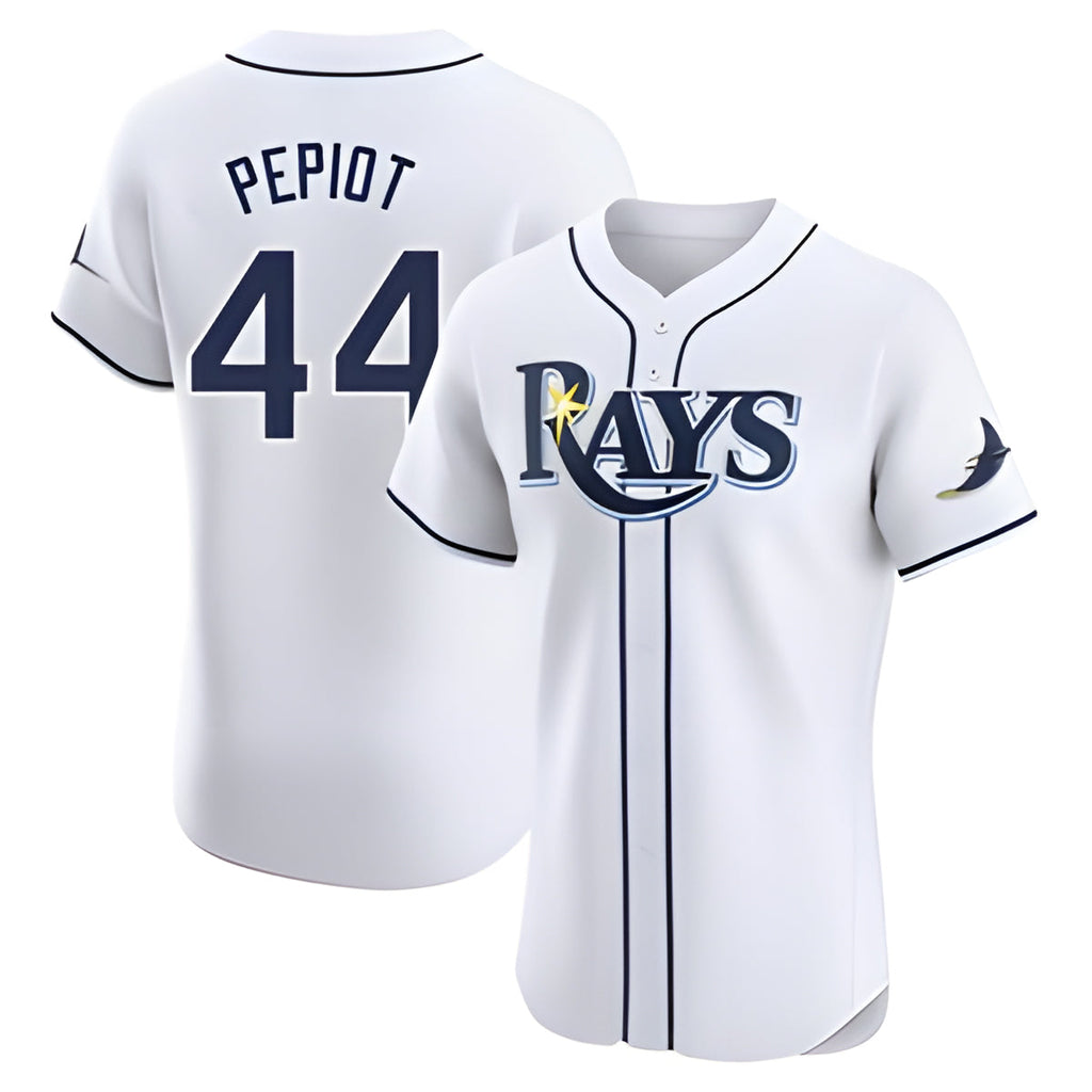 T.Bay Rays #44 Ryan Pepiot Player White Home Limited Elite Stitched Jerseys