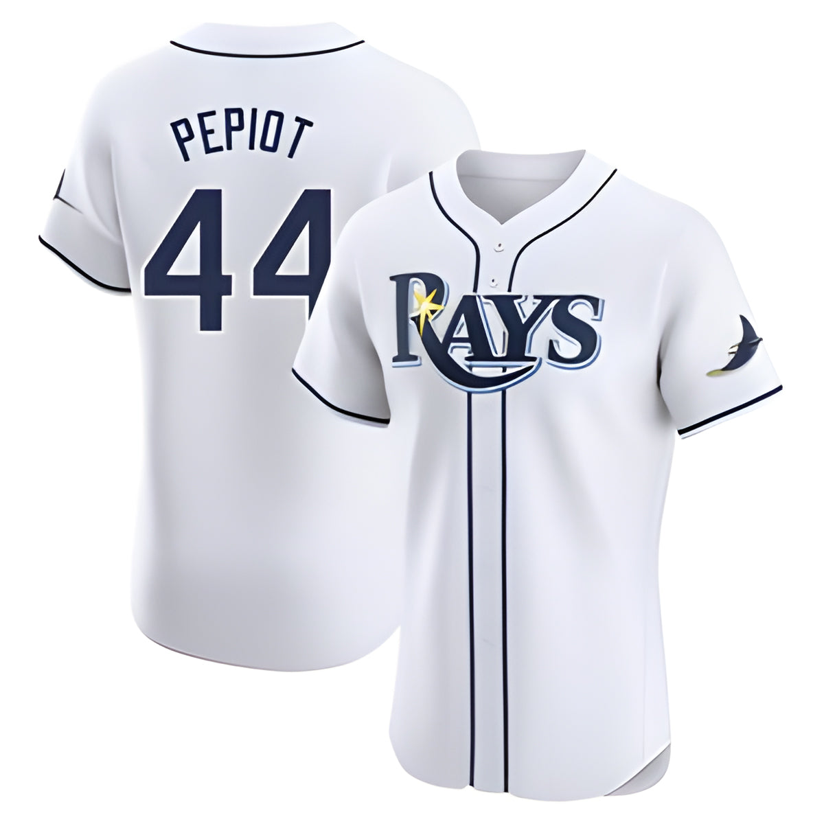 T.Bay Rays #44 Ryan Pepiot Player White Home Limited Elite Stitched Jerseys