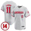 C.Reds #11 Barry Larkin Player Gray Vapor Premier Limited Home Gdoa Stitched Jerseys