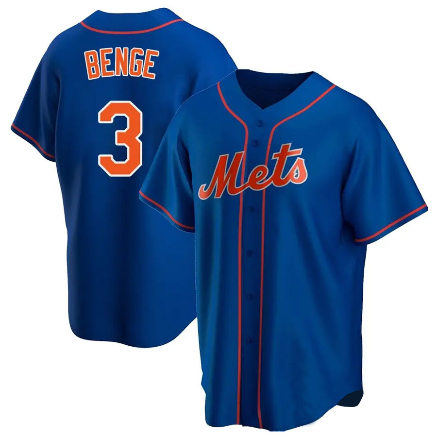 NY.Mets #3 Carson Benge Player Royal Home Game Gdoa Stitched Jerseys