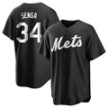 NY.Mets #34 Kodai Senga Player Black Home Game Gdoa Stitched Jerseys