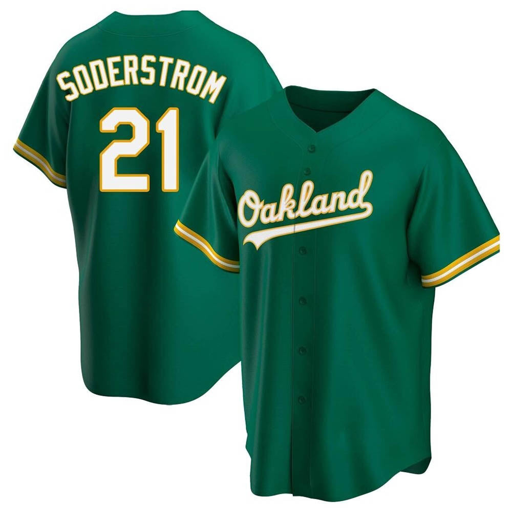 Athletics #21 Tyler Soderstrom player Green Replica Kelly Alternate Stitched Jersey