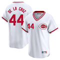 C.Reds #44 Elly De La Cruz Player White Cooperstown Collection Limited T-shirt Home Gdoa Stitched Jerseys