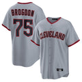 C.Guardians #75 Connor Brogdon Player Gray Home Game Gdoa Stitched Jerseys