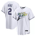 T.Bay Rays #2 Yandy Diaz Player White City Connect Home Stitched Jerseys