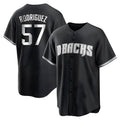 A.Diamondbacks #57 Eduardo Rodriguez Player Black White Replica Alternate Stitched Jersey