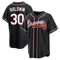 A.Braves #30 Drake Baldwin player Black Replica Fashion Out Stitched Jerseys
