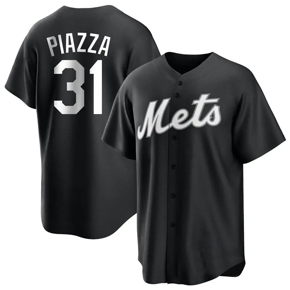 NY.Mets #31 Mike Piazza Player Black Home Game Gdoa Stitched Jerseys