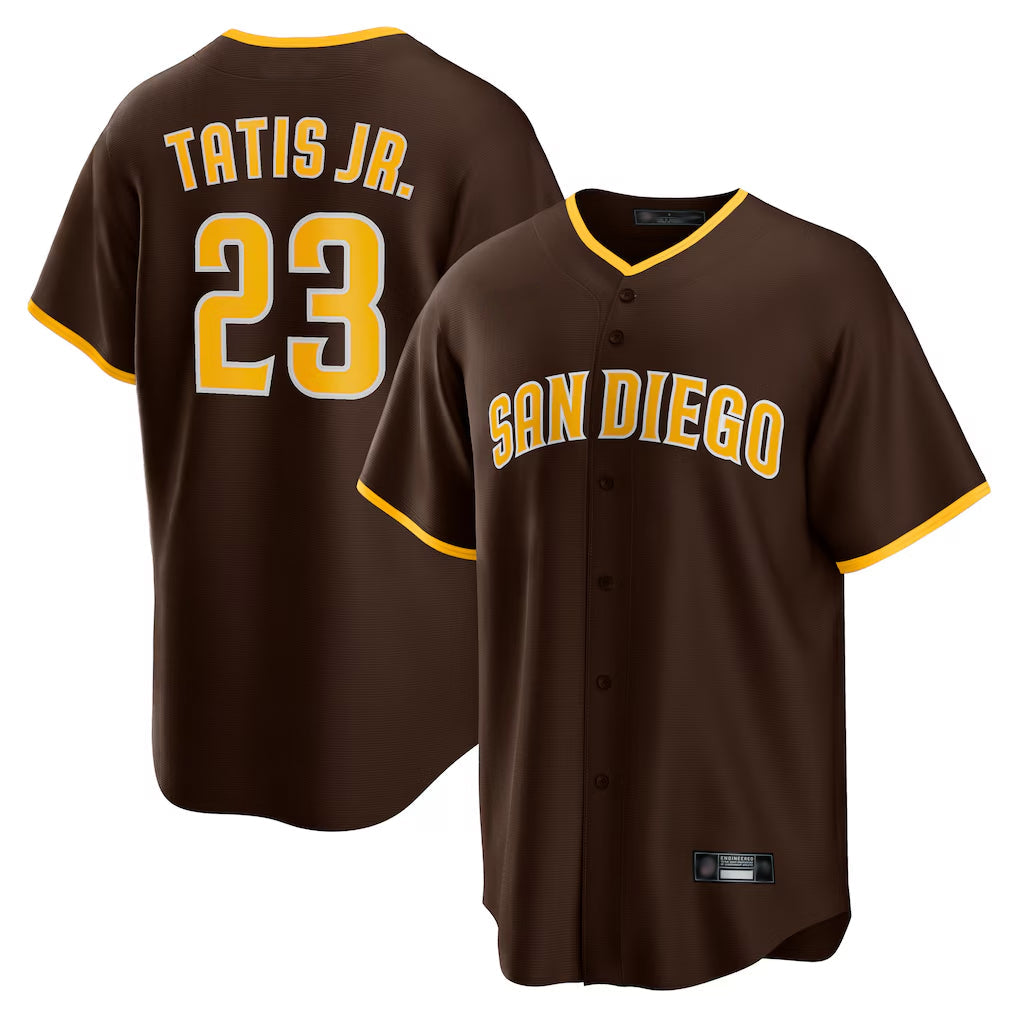 S.Diego Padres #23 Fernando Tatis Jr Player Brown Alternate Replica Game Stitched Jerseys
