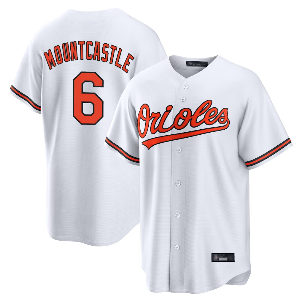 B.Orioles #6 Ryan Mountcastle Player White Home Game Gdoa Stitched Jerseys