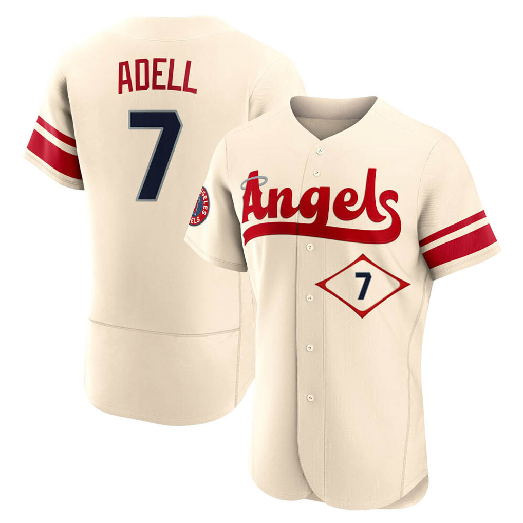 LA.Angels #7 Jo Adell Player Cream City Connect Limited ELite Home Gdoa Stitched Jerseys