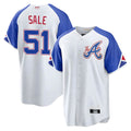 A.Braves #51 Chris Sale player White City Connect Limited Stitched Jerseys
