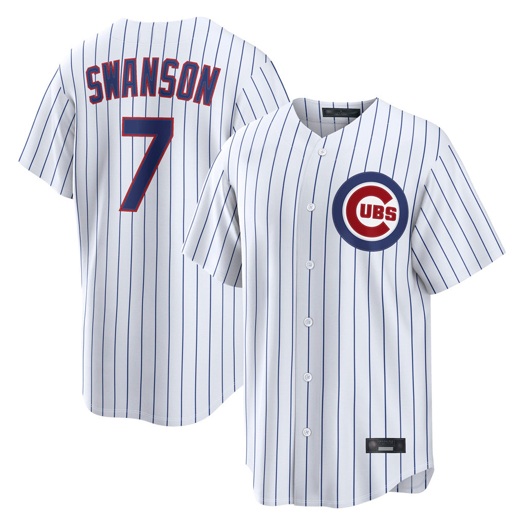 C.Cubs #7 Dansby Swanson Player White Game Home Gdoa Stitched Jerseys