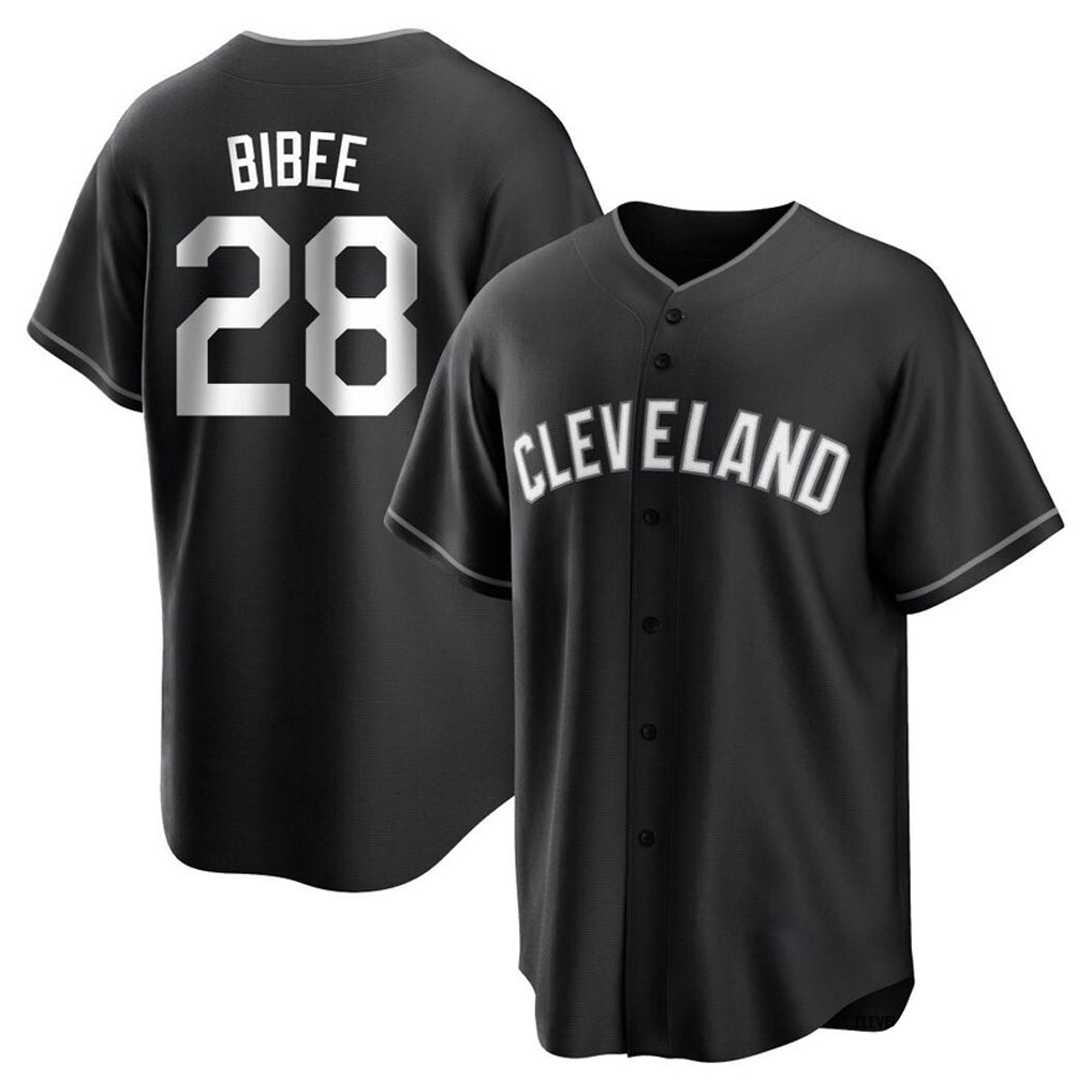 C.Guardians #28 Tanner Bibee Player Black Home Game Gdoa Stitched Jerseys