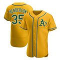 Athletics #35 Rickey Henderson Player Gold Authentic Alternate Stitched Jersey