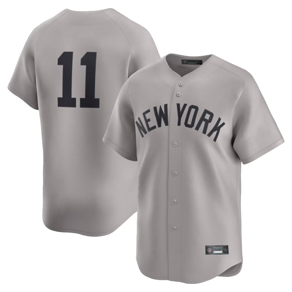 NY.Yankees #11 Anthony Volpe Player Gray Limited Home Gdoa Stitched Jerseys