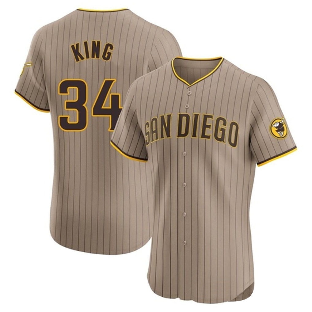 S.Diego Padres #34 Michael King Player Khaki Home Limited Elite Stitched Jerseys
