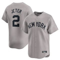 NY.Yankees #2 Derek Jeter Player Gray Limited Home Stitched Jerseys