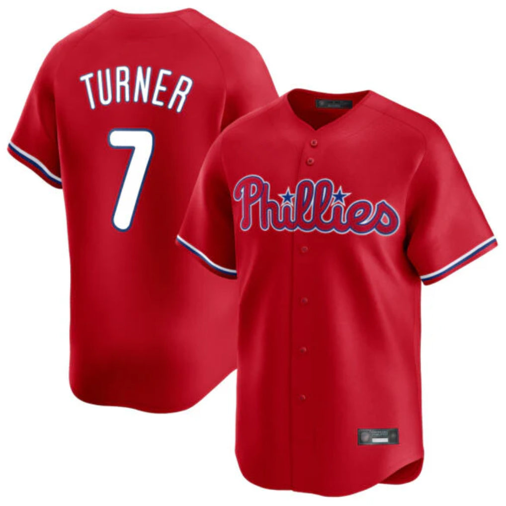 P.Phillies #7 Trea Turner Player Red Home Limited Stitched Jerseys