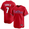 P.Phillies #7 Trea Turner Player Red Home Limited Gdoa Stitched Jerseys