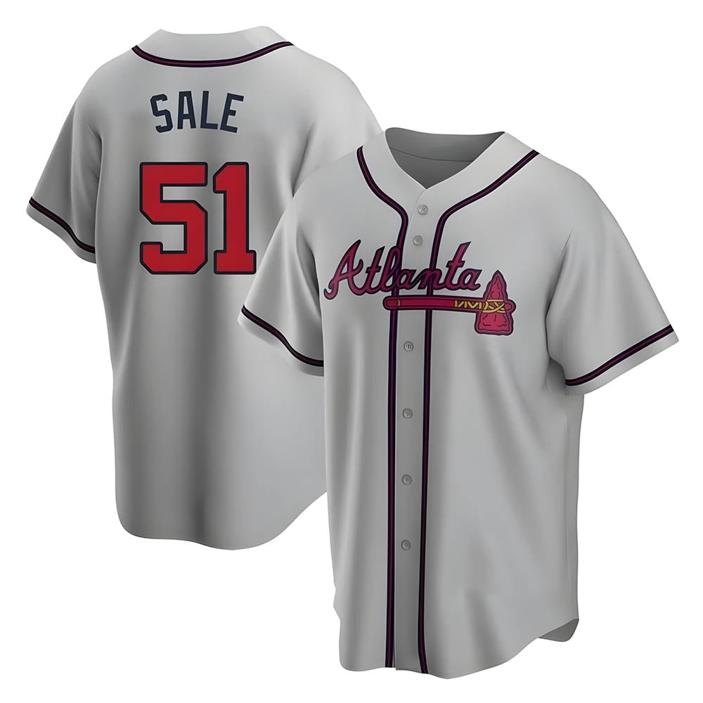 A.Braves #51 Chris Sale player Gray City Connect Stitched Jerseys