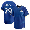 M.Twins #29 Rod Carew Player Royal City Connect Limited Home Gdoa Stitched Jerseys
