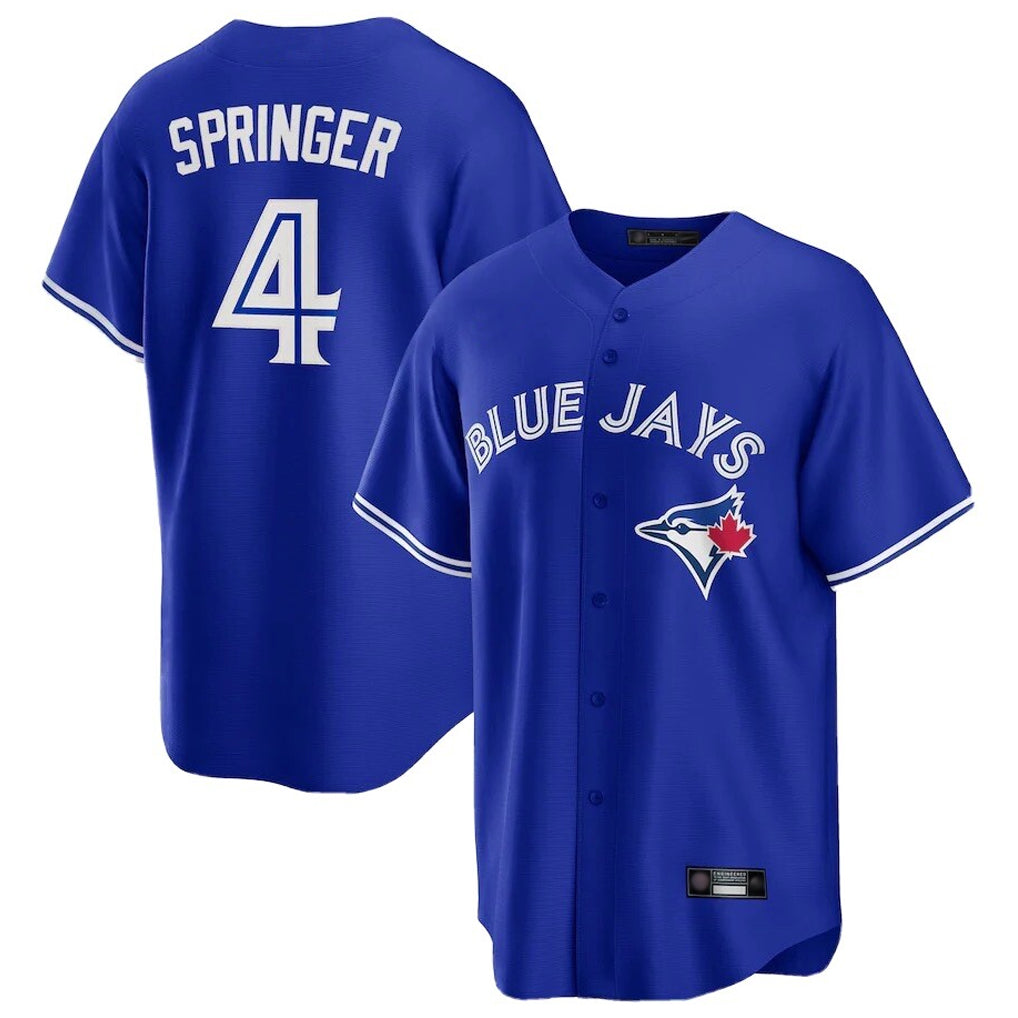 T.Blue Jays #4 George Springer Player Royal Home Game Gdoa Stitched Jerseys