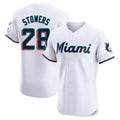 M.Marlins #28 Kyle Stowers Player White  Home Limited Elite Gdoa Stitched Jerseys