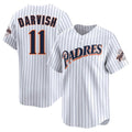 S.Diego Padres #11 Yu Darvish Player White Cooperstown Collection Limited Home Stitched Jerseys