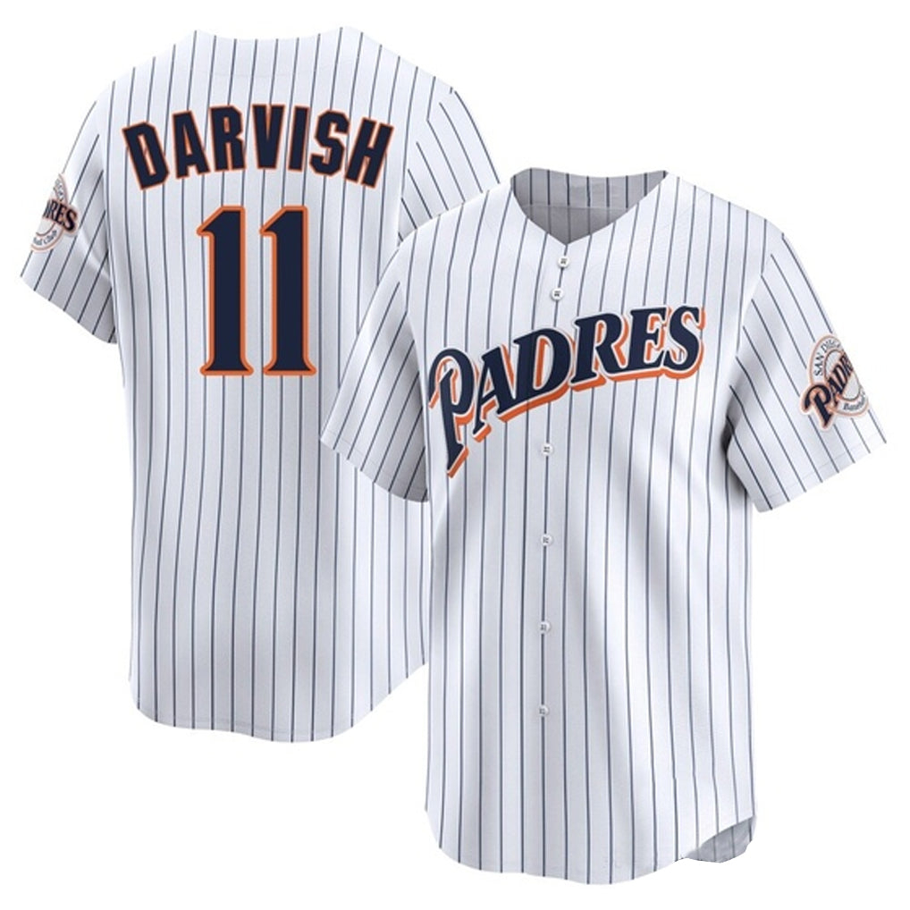 S.Diego Padres #11 Yu Darvish Player White Cooperstown Collection Limited Home Stitched Jerseys
