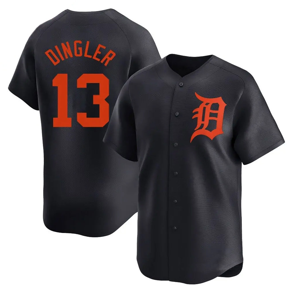 D.Tigers #13 Dillon Dingler Player Navy Home Limited Gdoa Stitched Jerseys