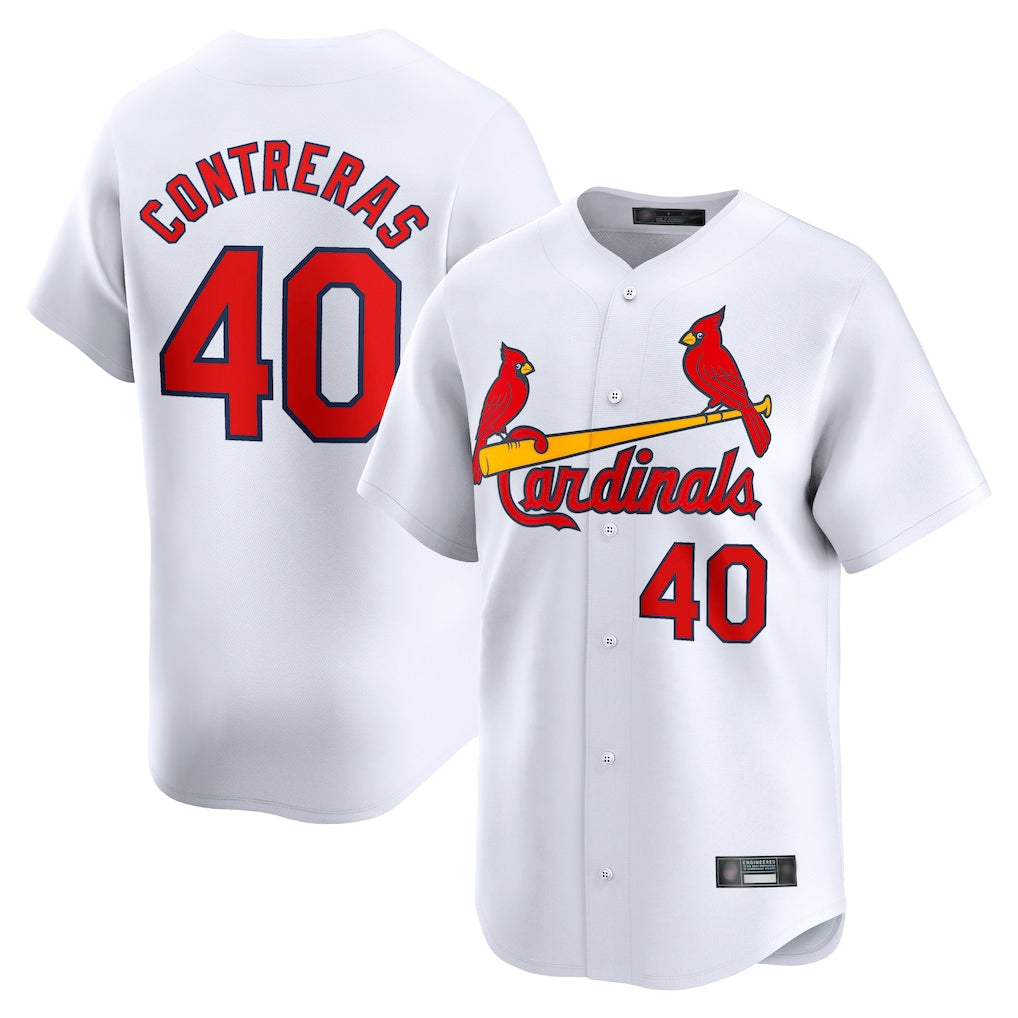 St. Louis Cardinals #40 Willson Contreras Player White Home Limited Stitched Jerseys