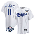 LA.Dodgers #11 Roki Sasaki Player White World Series Game Home Gdoa Stitched Jerseys