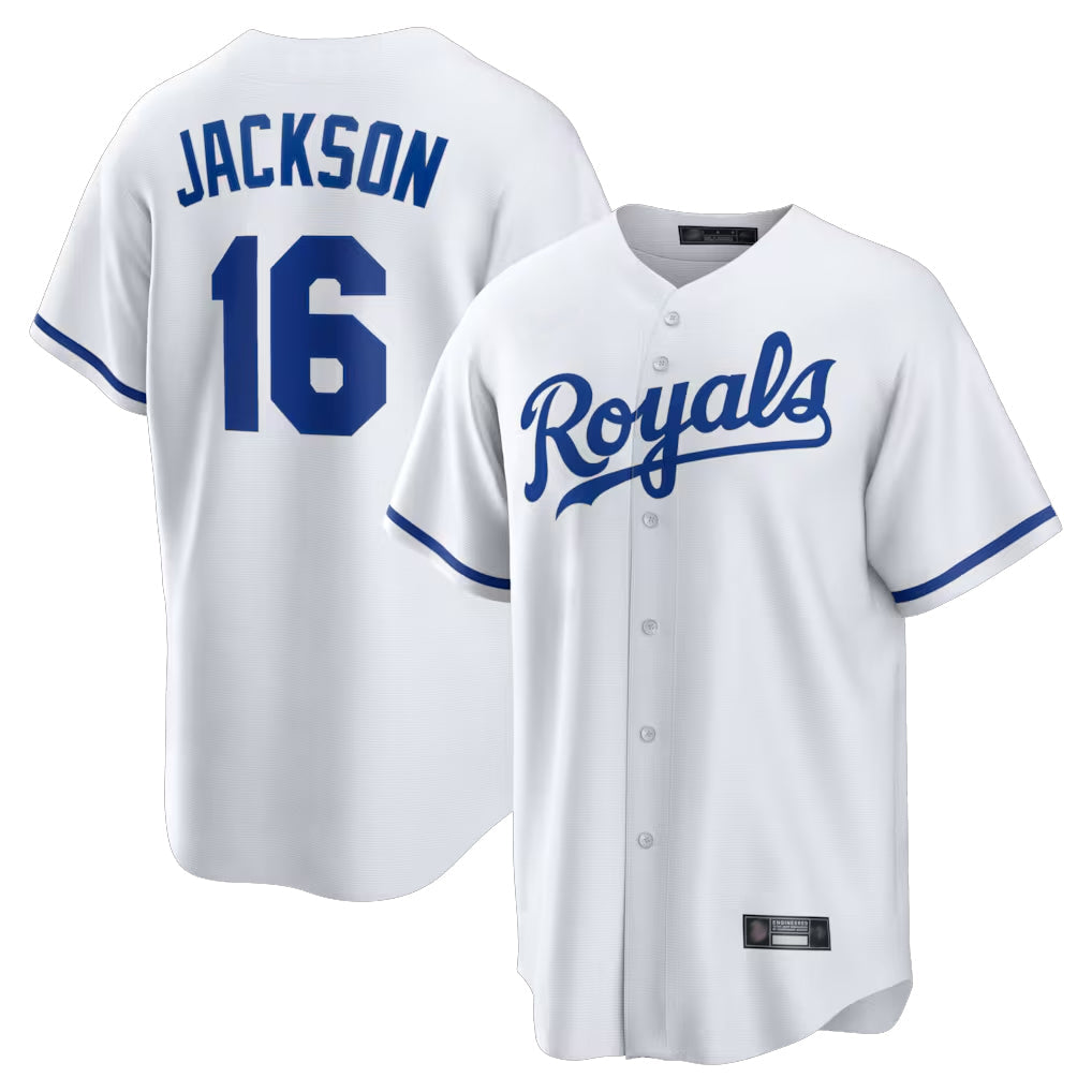 KC.Royals #16 Bo Jackson Player White Home Game Gdoa Stitched Jerseys