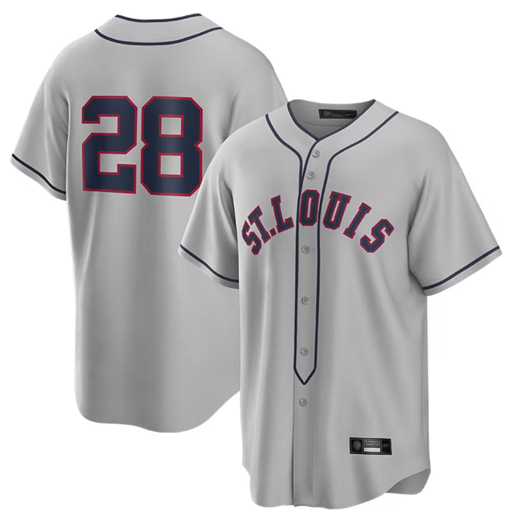 St. Louis Cardinals #28 Nolan Arenado Player Gray Home Replica Gdoa Stitched Jerseys