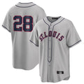 St. Louis Cardinals #28 Nolan Arenado Player Gray Home Replica Gdoa Stitched Jerseys