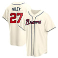 A.Braves #27 Austin Riley Player Cream Replica Alternate Stitched Jerseys