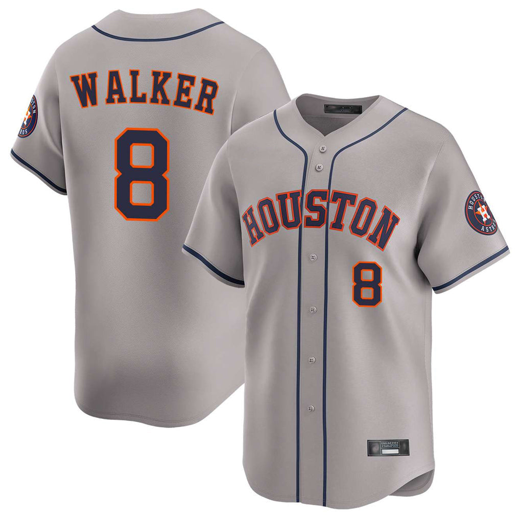 H.Astros #8 Christian Walker Player Gray Home Limited Gdoa Stitched Jerseys