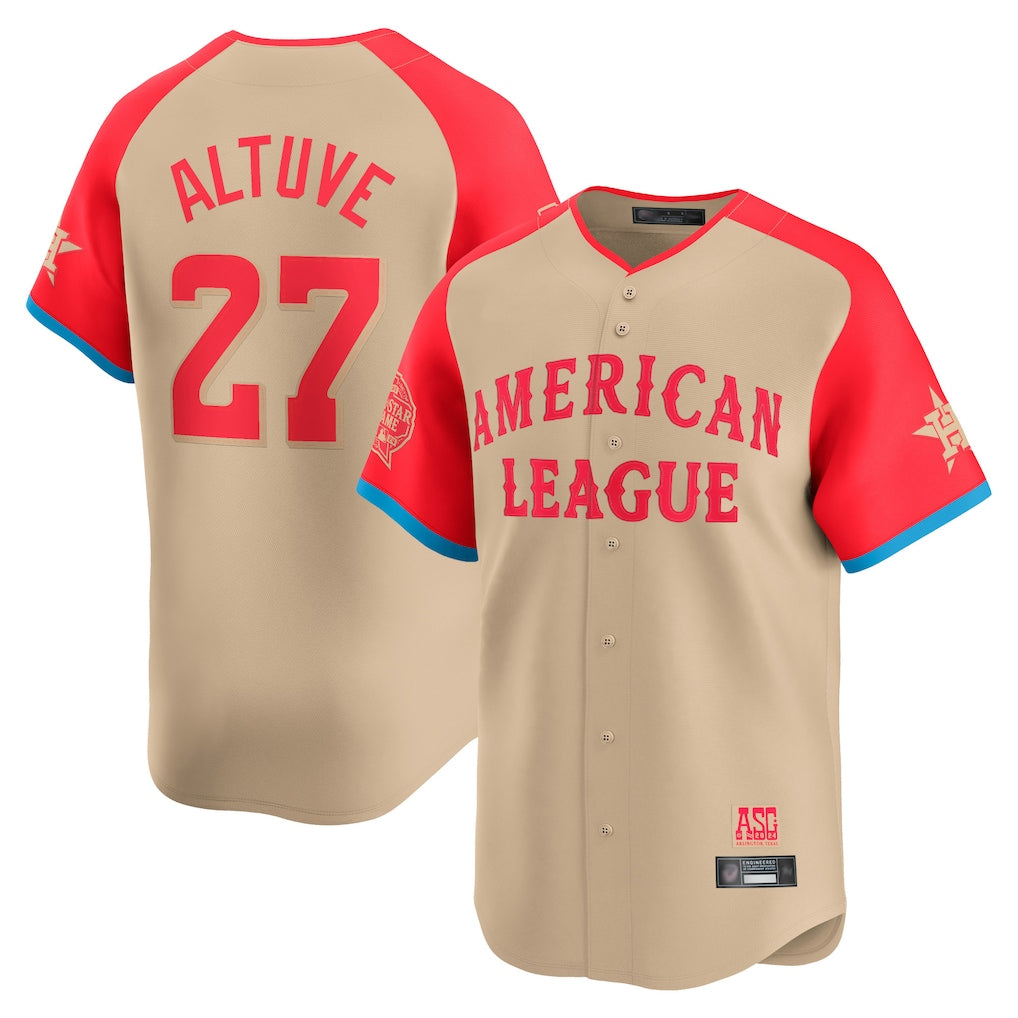 H.Astros #27 Jose Altuve Player Cream American League All-Star Game Limited Gdoa Stitched Jerseys