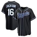 KC.Royals #16 Bo Jackson Player Black Carbon Fashion Home Game Gdoa Stitched Jerseys