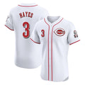 C.Reds #3 Ke'Bryan Hayes Player White Limited Elite Home Gdoa Stitched Jerseys
