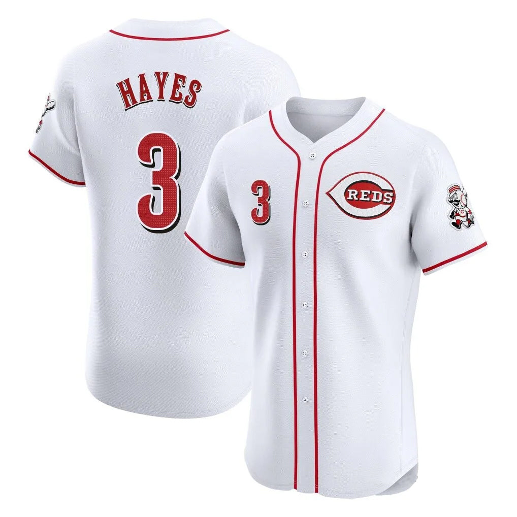 C.Reds #3 Ke'Bryan Hayes Player White Limited Elite Home Gdoa Stitched Jerseys
