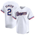 T.Rangers #2 Marcus Semien Player Gold Collection Limited White Stitched Jerseys