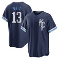 KC.Royals #13 Salvador Perez Player Navy City Connect Home Game Gdoa Stitched Jerseys