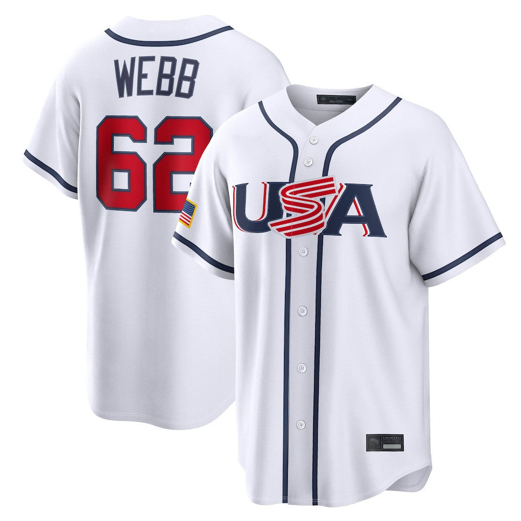 SF.Giants #62 Logan Webb Player White USA 2026 World Classic Road Limited Stitched Jerseys