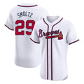 A.Braves #29 John Smoltz Player White Limited Elite Home Game Gdoa Stitched Jerseys