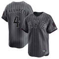 NY.Mets #4 Francisco Alvarez Player Gray City Connect Limited Stitched Jerseys