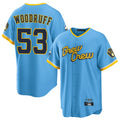M.Brewers #53 Brandon Woodruff Player Light Blue City Connect Home Game Gdoa Stitched Jerseys