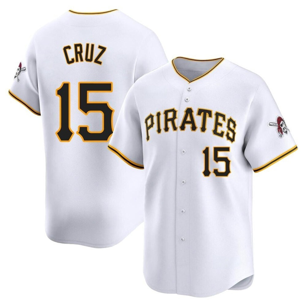 P.Pirates #15 Oneil Cruz Player White Home Limited Gdoa Stitched Jerseys