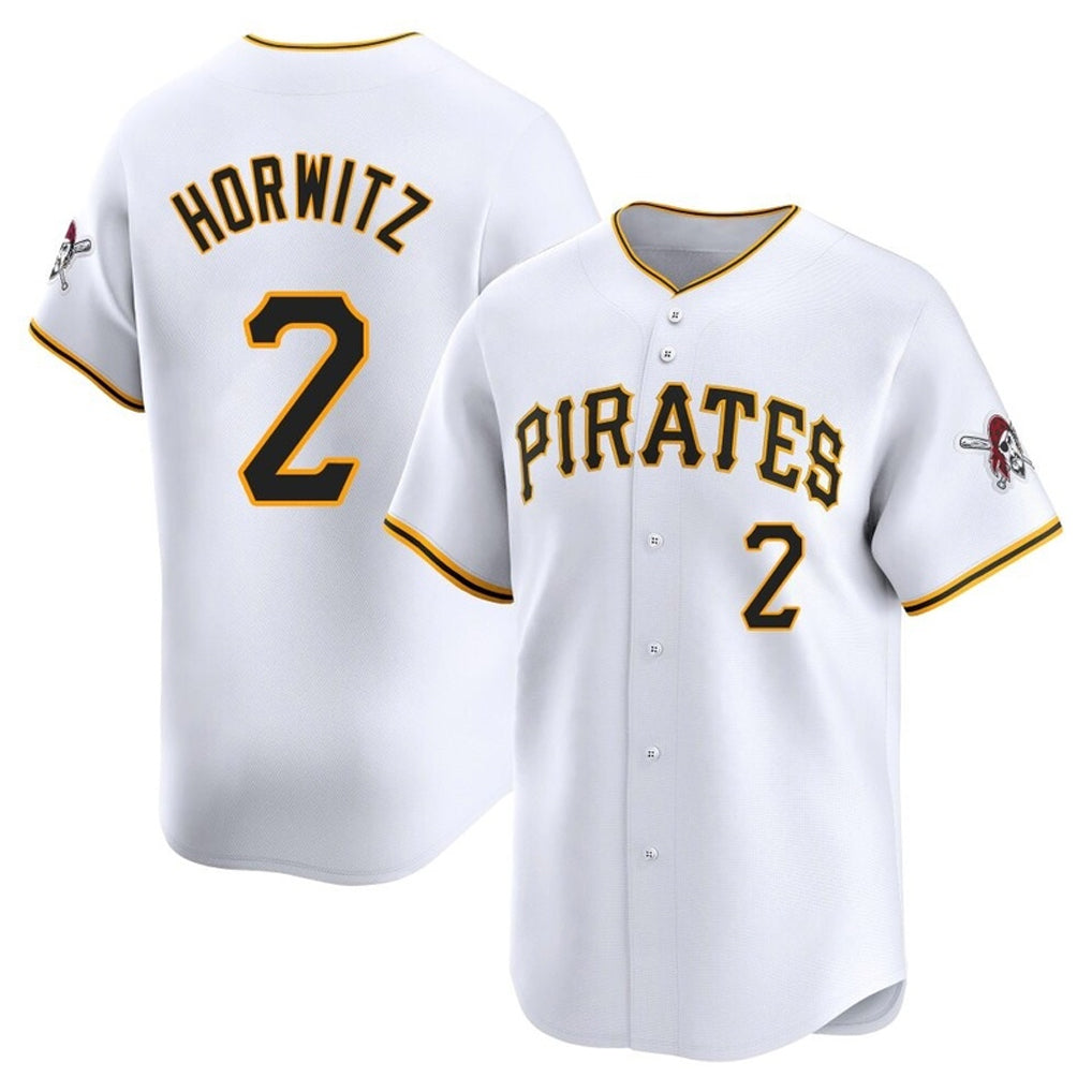 P.Pirates #2 Spencer Horwitz Player White Home Limited Gdoa Stitched Jerseys